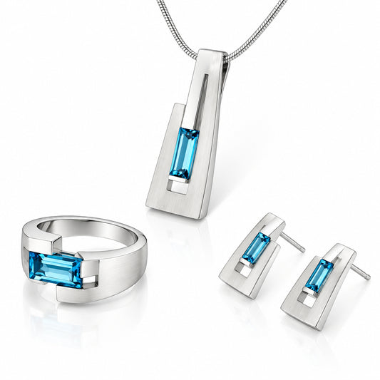 Garnet and Green Quartz jewelry set in sterling silver by Joryel Vera