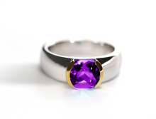Load image into Gallery viewer, Amethyst and Blue Topaz ring in sterling silver by Joryel Vera, style R6096 - view 2