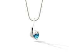 Load image into Gallery viewer, Blue Topaz and Iolite pendant in sterling silver by Joryel Vera, style P7311 - view 2
