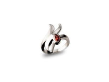 Load image into Gallery viewer, Blue Topaz and Garnet ring in sterling silver by Joryel Vera, style R5830