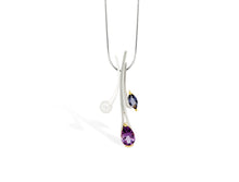 Load image into Gallery viewer, Amethyst and Blue Topaz pendant in sterling silver by Joryel Vera, style SET163 - view 2