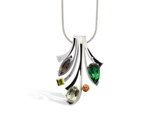 Load image into Gallery viewer, Green Amethyst and Amethyst pendant in sterling silver by Joryel Vera, style P6500 - view 2