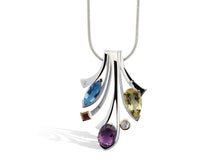 Load image into Gallery viewer, Green Amethyst and Amethyst pendant in sterling silver by Joryel Vera, style P6500 - view 3
