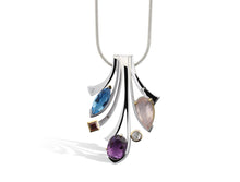 Load image into Gallery viewer, Green Amethyst and Amethyst pendant in sterling silver by Joryel Vera, style P6500 - view 4