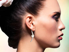 Load image into Gallery viewer, Pearl earrings in sterling silver by Joryel Vera, style E9325