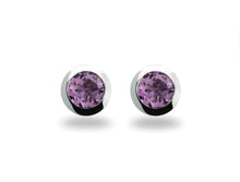 Load image into Gallery viewer, Amethyst and Blue Topaz earrings in sterling silver by Joryel Vera, style E3136 - view 5