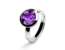 Load image into Gallery viewer, Blue Topaz and Green Amethyst ring in sterling silver by Joryel Vera, style R3329 - view 3