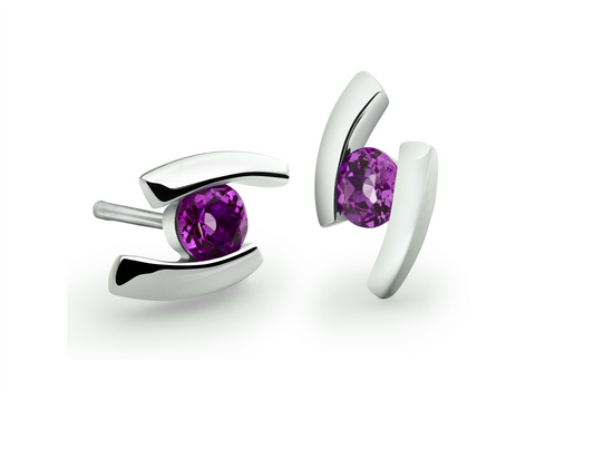 Amethyst and Blue Topaz earrings in sterling silver by Joryel Vera, style E3059 - view 3