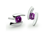 Load image into Gallery viewer, Amethyst and Blue Topaz earrings in sterling silver by Joryel Vera, style E3059 - view 3