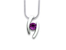 Load image into Gallery viewer, Amethyst and Blue Topaz pendant in sterling silver by Joryel Vera, style P2691 - view 3