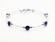 Load image into Gallery viewer, Amethyst and Blue Topaz bracelet in sterling silver by Joryel Vera, style B1111 - view 8