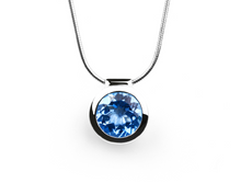 Load image into Gallery viewer, Blue Topaz and Green Amethyst pendant in sterling silver by Joryel Vera, style P2760