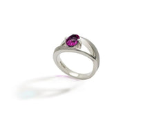 Load image into Gallery viewer, Amethyst and Blue Topaz ring in sterling silver by Joryel Vera, style R6986