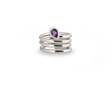 Load image into Gallery viewer, Amethyst and Blue Topaz ring in sterling silver by Joryel Vera, style R4051 - view 3