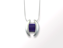Load image into Gallery viewer, Blue Topaz and Garnet pendant in sterling silver by Joryel Vera, style P4747 - view 3