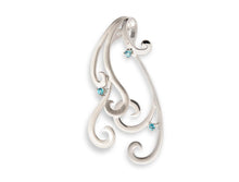 Load image into Gallery viewer, Blue Topaz and White Topaz pendant in sterling silver by Joryel Vera, style P6492 - view 4