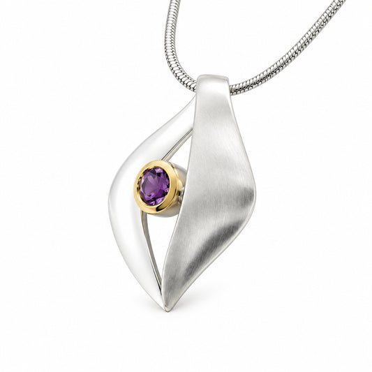 Amethyst and Blue Topaz pendant in sterling silver by Joryel Vera, style P7318 - view 2