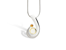 Load image into Gallery viewer, Blue Topaz and Cultured Pearl pendant in sterling silver by Joryel Vera, style P7315