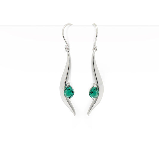 Garnet and Green Quartz earrings in sterling silver by Joryel Vera, style E9307 - view 2
