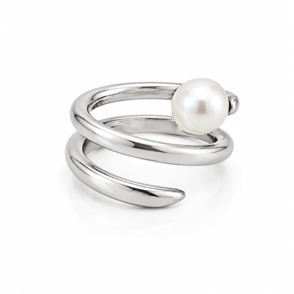Cultured Pearl ring in sterling silver by Joryel Vera, style R3968 - view 2