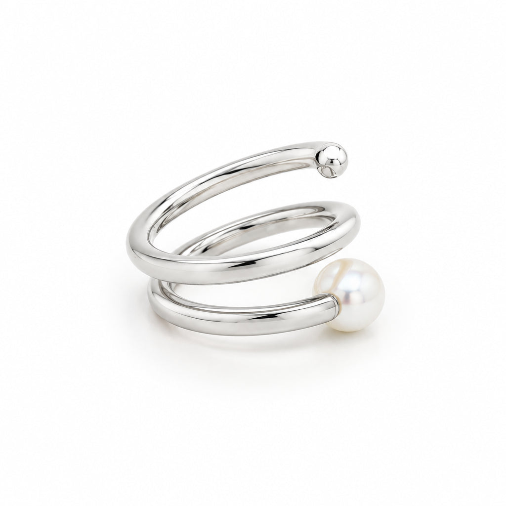 Cultured Pearl ring in sterling silver by Joryel Vera, style R3968 - view 3