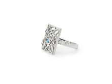 Load image into Gallery viewer, Blue Topaz and Peridot ring in sterling silver by Joryel Vera, style R4377
