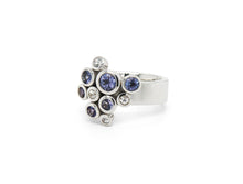 Load image into Gallery viewer, Amethyst and Blue Topaz ring in sterling silver by Joryel Vera, style R4511