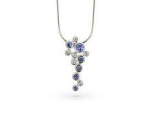 Load image into Gallery viewer, Amethyst and Blue Topaz pendant in sterling silver by Joryel Vera, style P4538