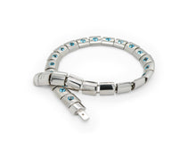 Load image into Gallery viewer, Blue Topaz and Garnet bracelet in sterling silver by Joryel Vera, style B3169