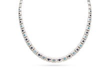 Load image into Gallery viewer, Blue Topaz and Garnet necklace in sterling silver by Joryel Vera, style N3350 - view 4