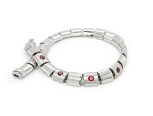Load image into Gallery viewer, Blue Topaz and Garnet bracelet in sterling silver by Joryel Vera, style B3169 - view 2