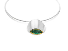 Load image into Gallery viewer, Blue Topaz and Green Quartz pendant in sterling silver by Joryel Vera, style P5166 - view 2