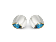 Load image into Gallery viewer, Blue Topaz and Green Quartz earrings in sterling silver by Joryel Vera, style E5992
