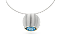 Load image into Gallery viewer, Blue Topaz and Green Quartz pendant in sterling silver by Joryel Vera, style P5166