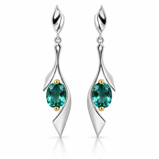 Amethyst and Blue Topaz earrings in sterling silver by Joryel Vera, style E8438 - view 3