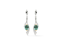Load image into Gallery viewer, Amethyst and Blue Topaz earrings in sterling silver by Joryel Vera, style E8438 - view 3