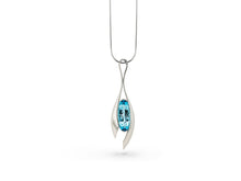 Load image into Gallery viewer, Rose Quartz and Sky Blue Topaz pendant in sterling silver by Joryel Vera, style P7601 - view 3