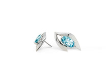 Load image into Gallery viewer, Green Quartz and Rose Quartz earrings in sterling silver by Joryel Vera, style E9891 - view 3