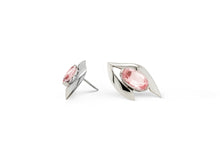 Load image into Gallery viewer, Green Quartz and Rose Quartz earrings in sterling silver by Joryel Vera, style E9891
