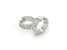 Load image into Gallery viewer, Blue Topaz and White Topaz earrings in sterling silver by Joryel Vera, style E1842