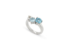 Load image into Gallery viewer, Blue Topaz ring in sterling silver by Joryel Vera, style R3894 - view 2