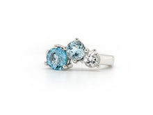 Load image into Gallery viewer, Blue Topaz ring in sterling silver by Joryel Vera, style R3894