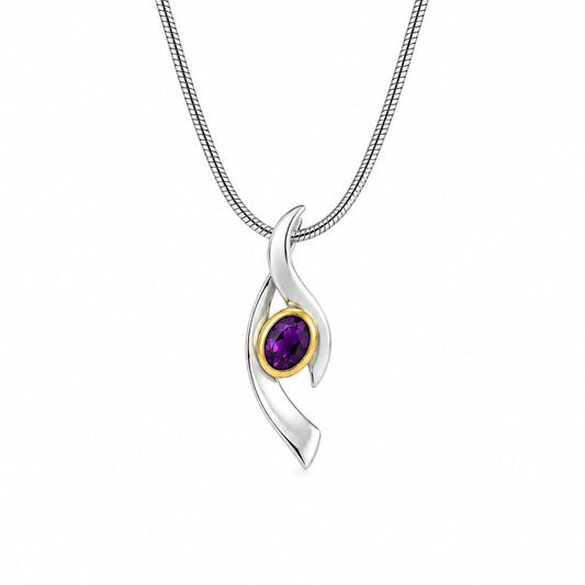 Amethyst and Blue Topaz pendant in sterling silver by Joryel Vera, style P7342 - view 4