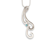 Load image into Gallery viewer, Blue Topaz and White Topaz pendant in sterling silver by Joryel Vera, style P6492 - view 3