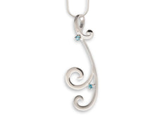Load image into Gallery viewer, Blue Topaz and White Topaz pendant in sterling silver by Joryel Vera, style P6492 - view 2