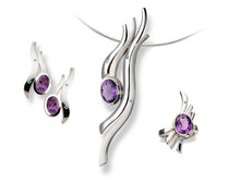 Load image into Gallery viewer, Amethyst and Blue Topaz jewelry set in sterling silver by Joryel Vera, style SET153 - view 2