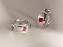 Load image into Gallery viewer, Garnet and Blue Topaz earrings in sterling silver by Joryel Vera, style E2095