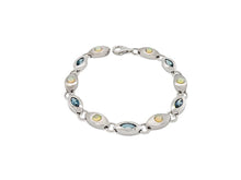 Load image into Gallery viewer, London Blue Topaz and Opal bracelet in sterling silver by Joryel Vera, style B3134
