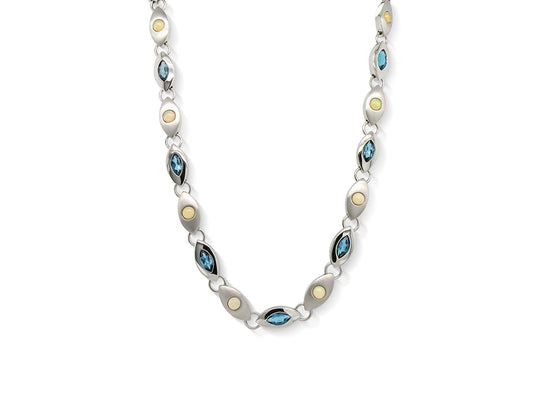 London Blue Topaz and Opal necklace in sterling silver by Joryel Vera, style N3328