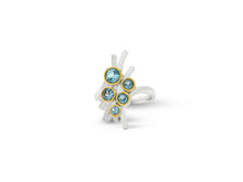 Load image into Gallery viewer, Amethyst and Blue Topaz ring in sterling silver by Joryel Vera, style R7186 - view 3